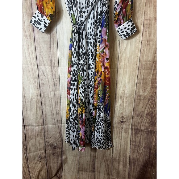 Spy Zone Exchange Dress Women’s Size Medium Animal Floral Print Sheer Maxi - Picture 4 of 12